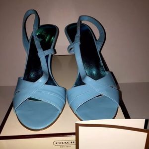 COACH "Kaylee Kid" Women's heels 7.5 Azure/Blue
